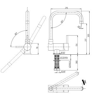 Смеситель для кухни Paini Cox 78CR582KM хром